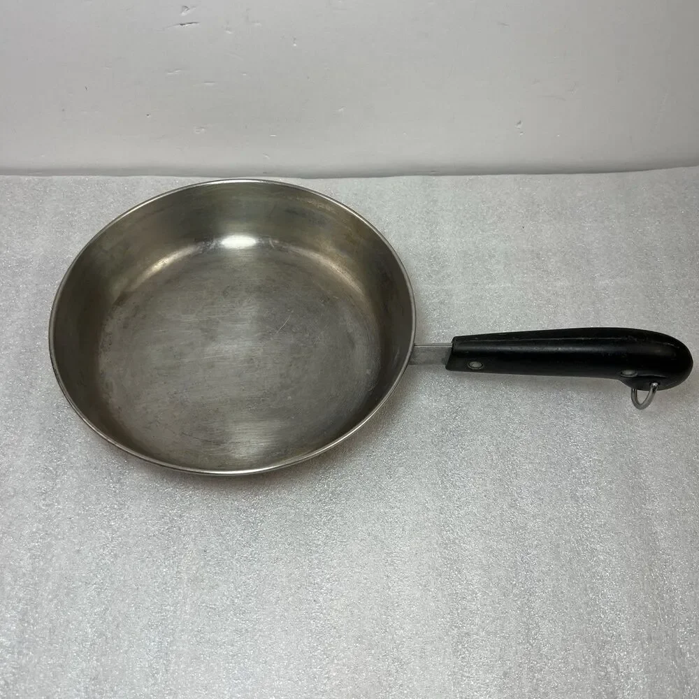 Vtg Revere Ware 8” Skillet Frying Pan Copper Clad Stainless Pre 1968 Reverside